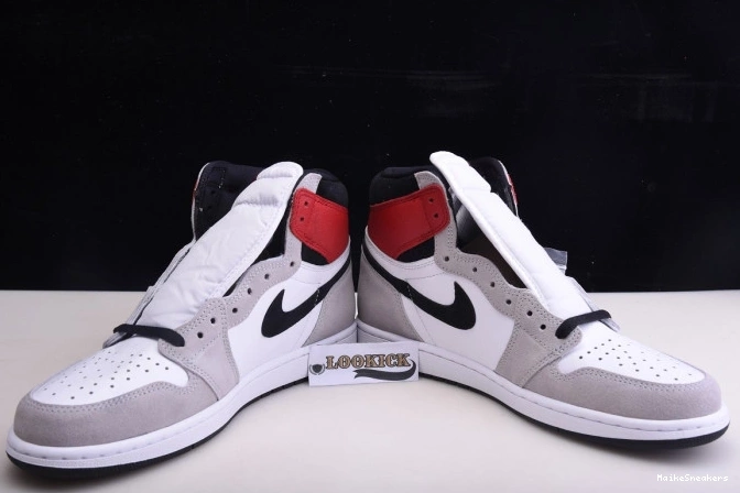 MaikeSneakers 1 OG Light Smoke High Jordan Air 555088-126 Grey 0723
